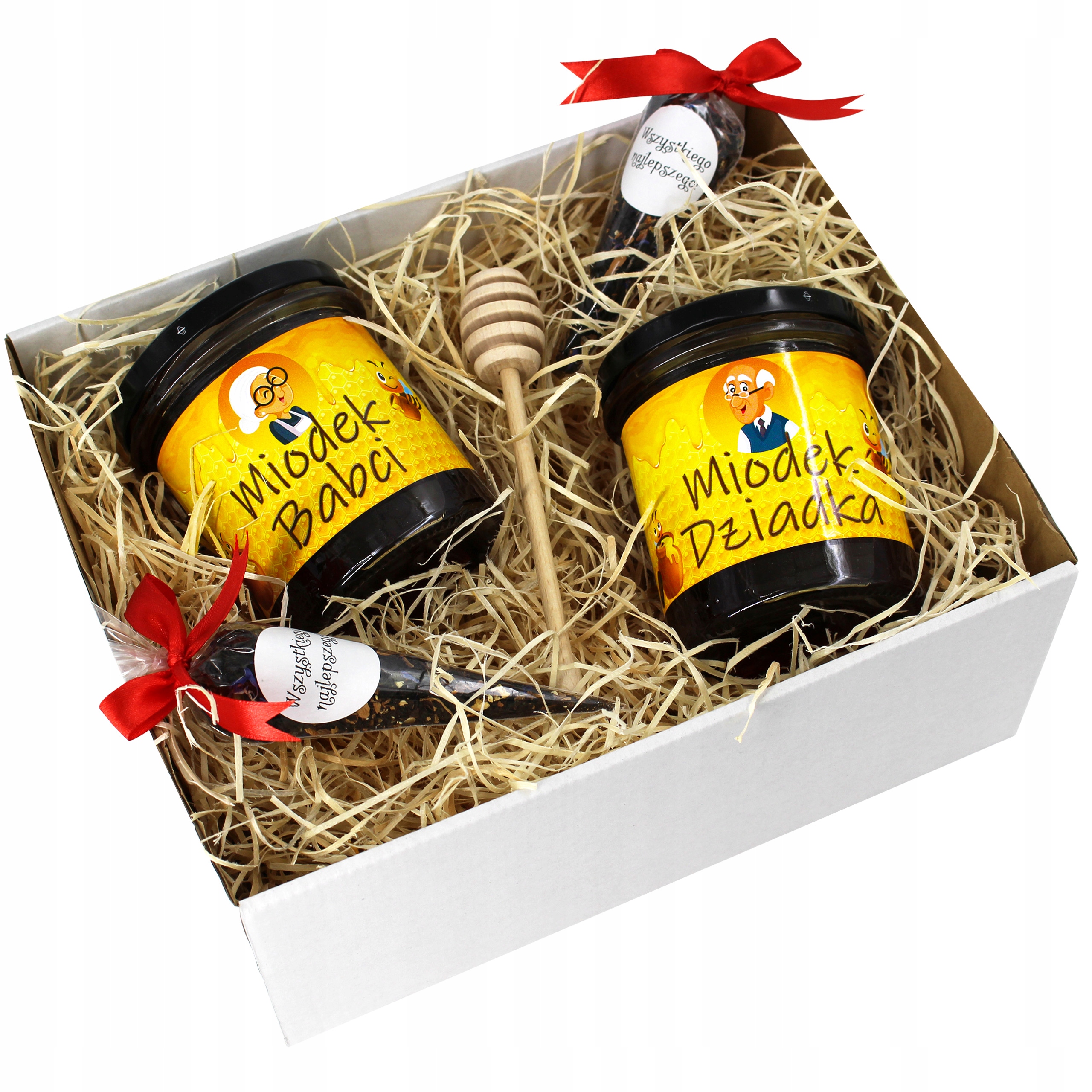 Zestaw Prezentowy Dla Babci I Dziadka Miód Naturalny Herbata Babcia Dziadek