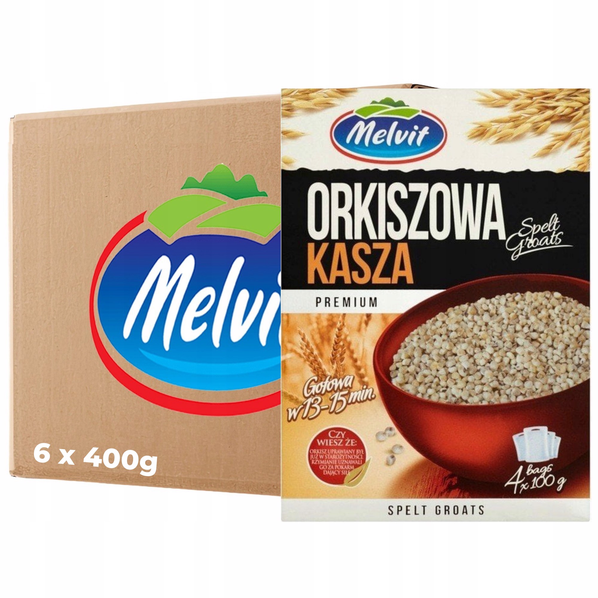 Levně Melvti Premium Špaldová kaše 400 g (4 sáčky) x 6 kusů
