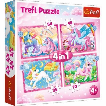 

Puzzle 4w1 Jednorożce i magia Trefl 34389