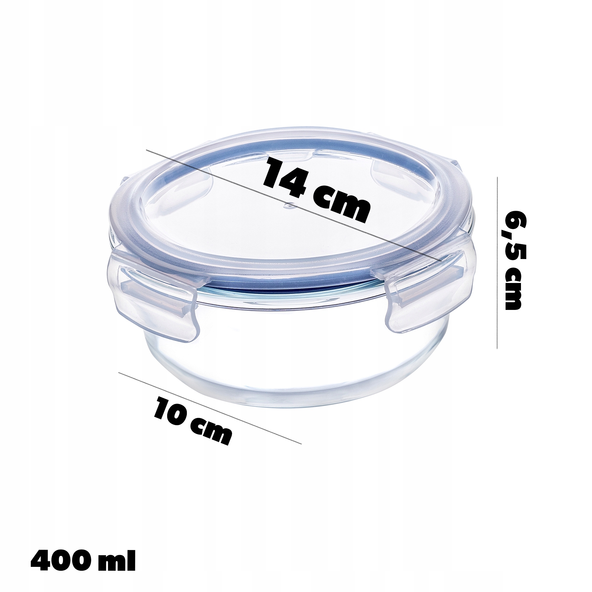 ZESTAW POJEMNIKÓW NA ŻYWNOŚĆ SZKLANE POKRYWKĄ PUDEŁKO BOX OKRĄGŁE 3szt Kod producenta K10086