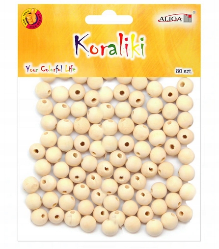 koraliki drewniane naturalne 14mm  80szt.  | PJ-3549 — 3