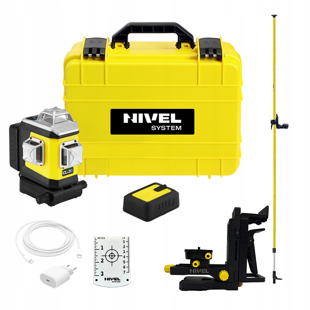 Nivel System Laser Krzyżowy CLx3B 3x360 wiązka niebieska+ tyczka