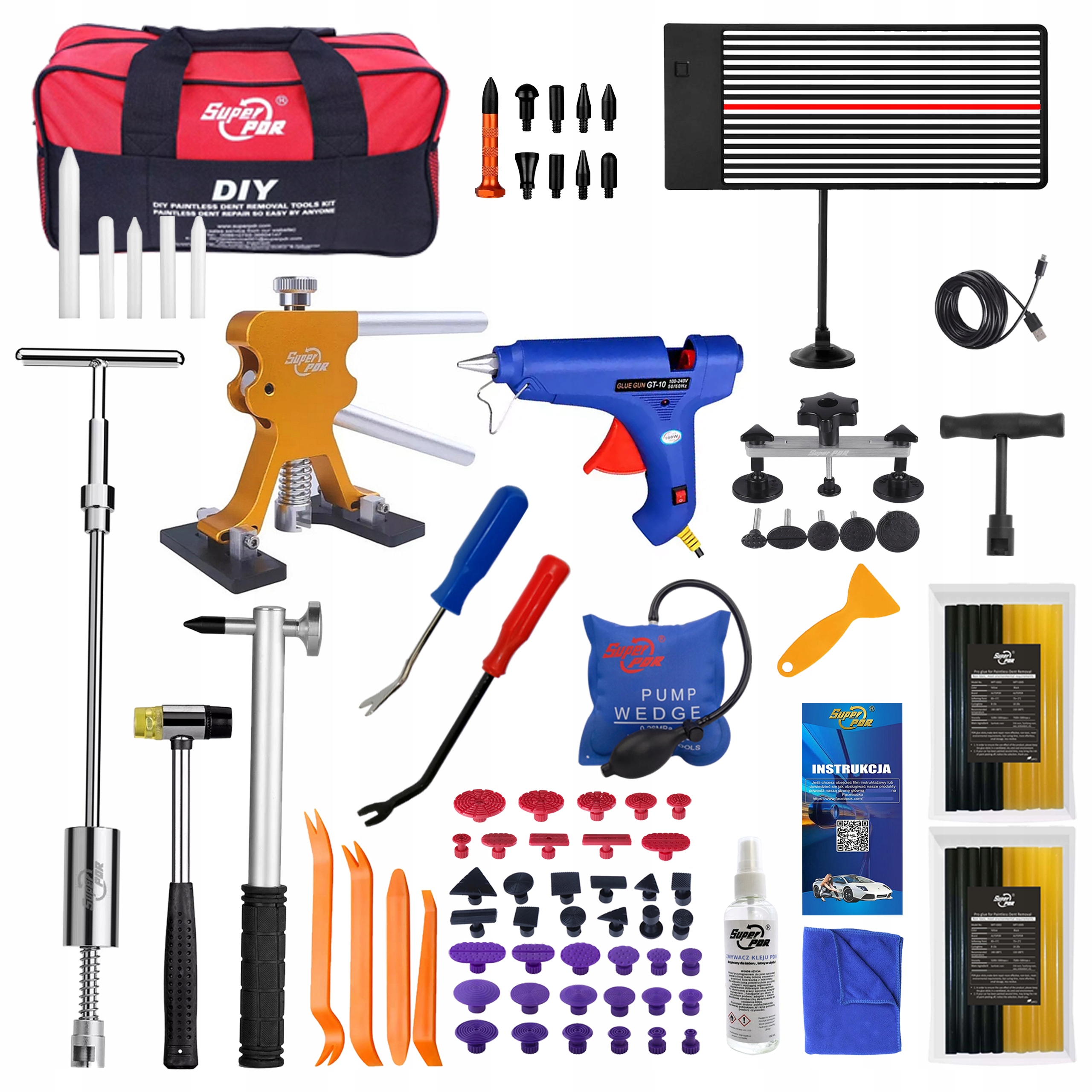 Sada pdr Puller Setrvačné kladivo Velký nástavec pro vytahování promáčklin