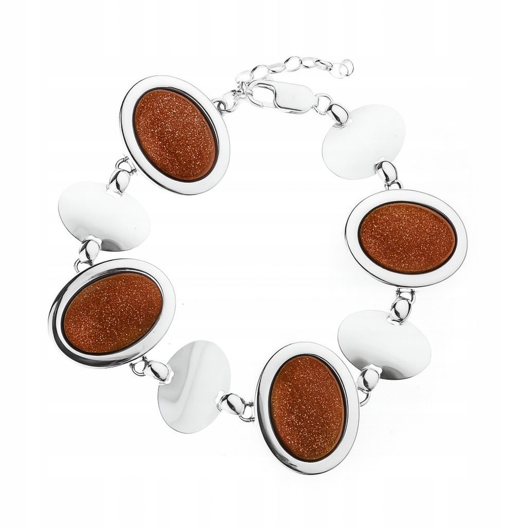 Stříbrný náramek Ag 925 s kamenem SG-167-BR-S-P