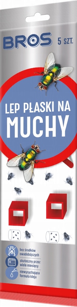 

Bros Lep Płaski Na Muchy Komary Meszki 5 Szt.