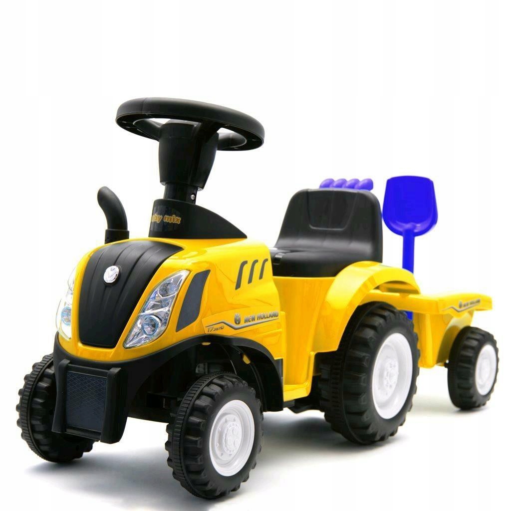 Babymix New Holland traktor z przyczepą i narzędziami, jeździk
