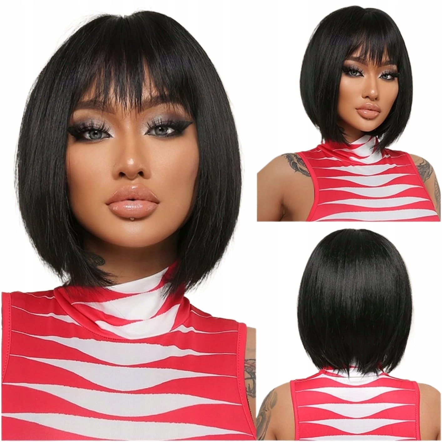 Černá paruka Bob Dámské paruky s ofinou