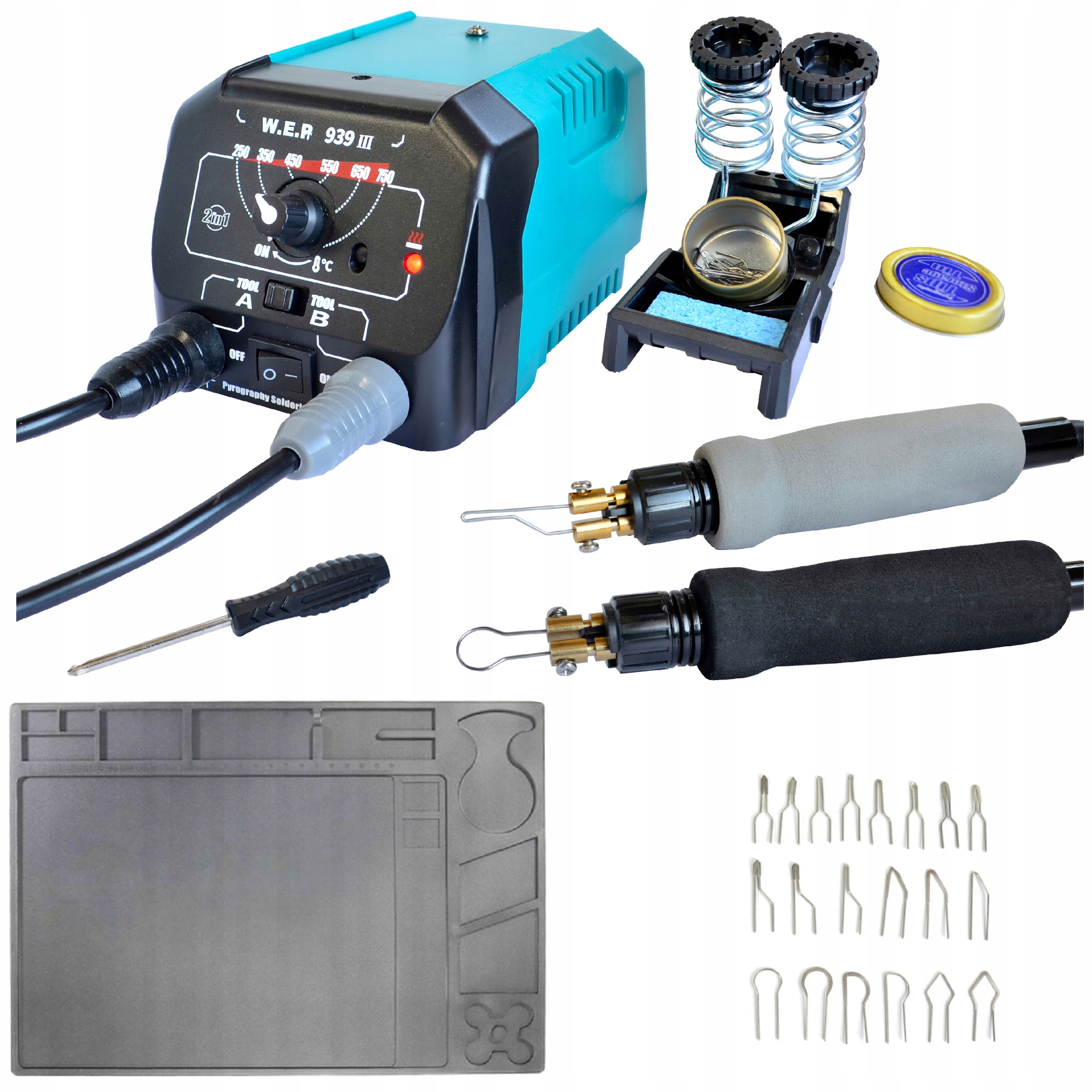 Wypalarka do drewna skóry pirograf Hotair Wep 939 III Zestaw Mata Groty