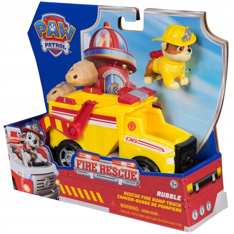 PSI PATROL PAW PATROL FIRE RESCUE ZESTAW FIGURKA RUBBLE + POJAZD TEMATYCZNY Model PAW VHC Fire Rsc Lrg Vhc Rubble GML