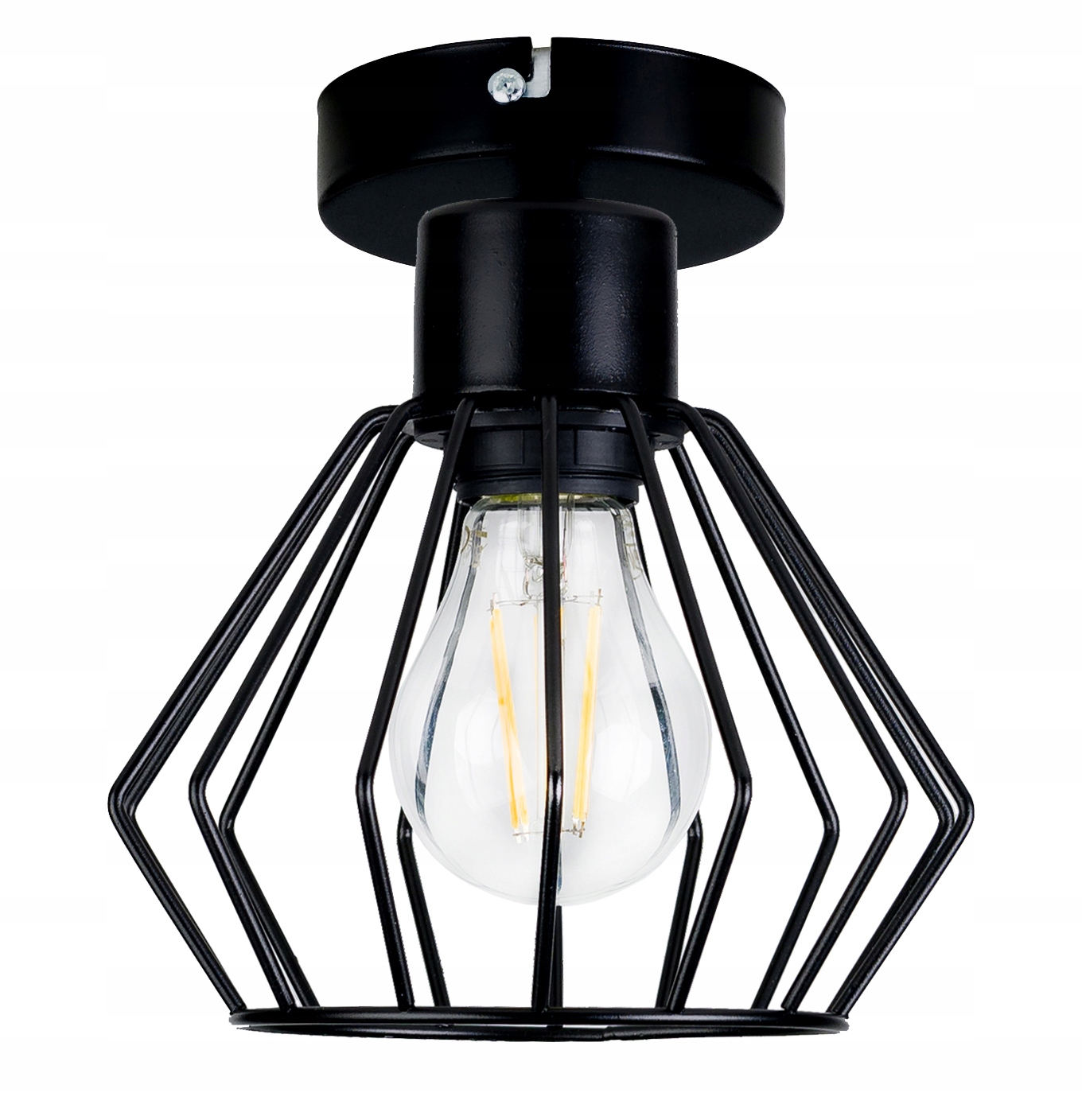 

Lampa stała sufitowa plafon Loft klosz drut na E27