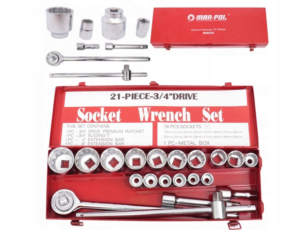 Gola sada 3/4" 21 dielov 19-50mm M58250