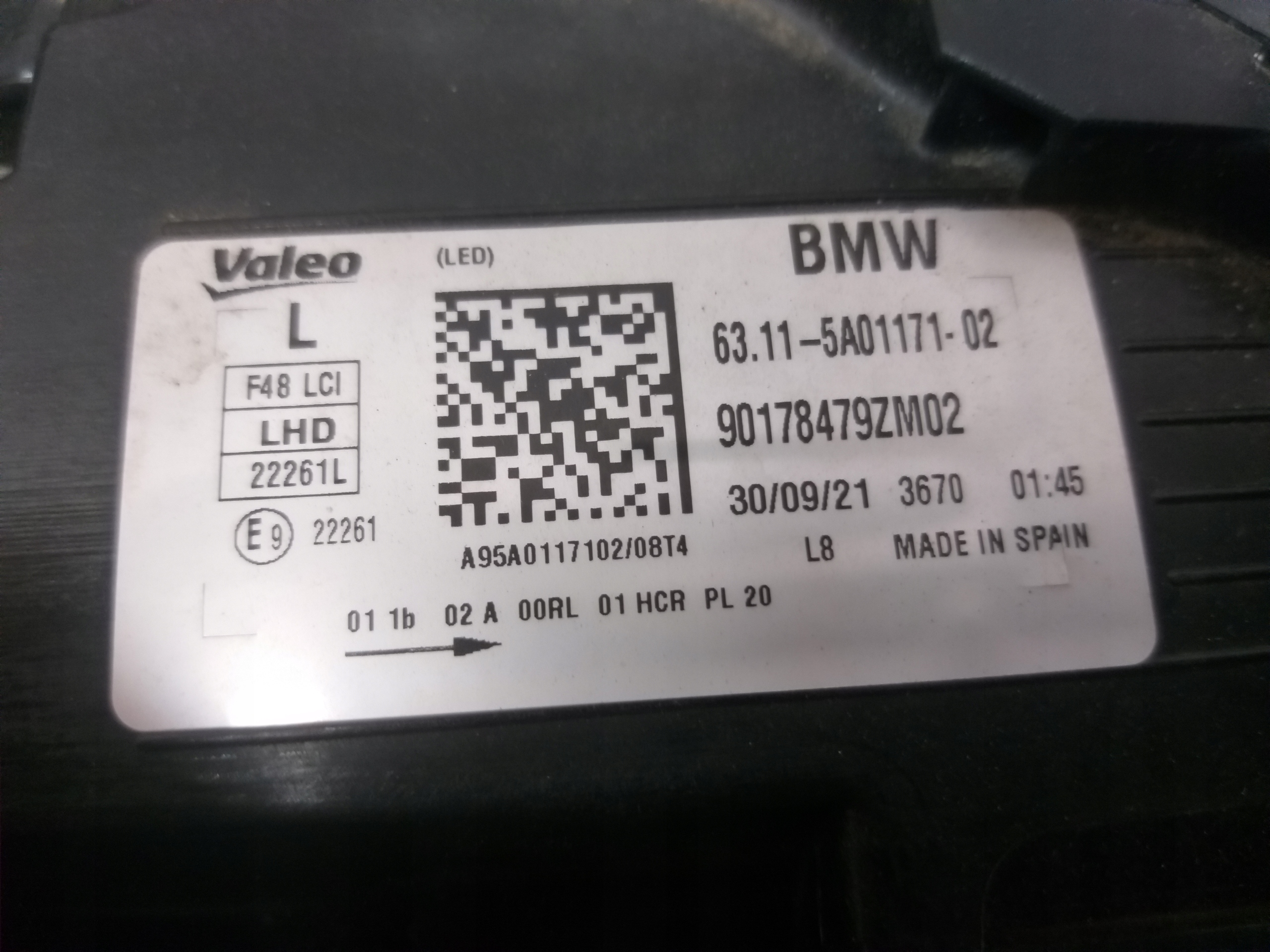 light front left BWM X1 F48 FULL LED LIFT 5A01171-02