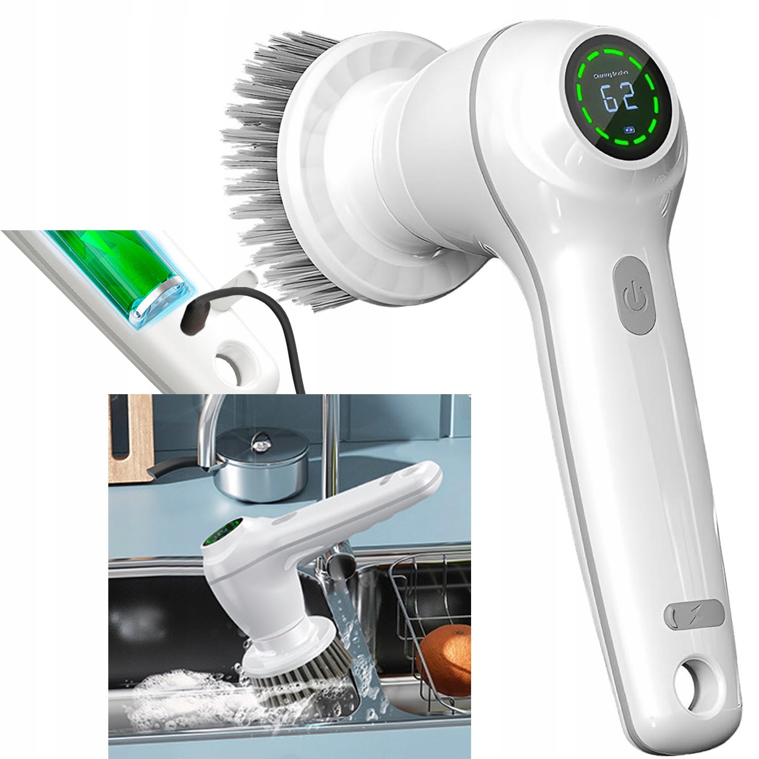 Elektrický čisticí kartáč Bezdrátový Všestranný Voděodolný Motor IPX7 Výkonný