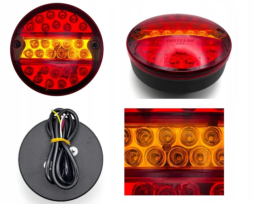 Zadní světlo kulaté Led diodové návěsy přívěsu lory 24V Hamburger