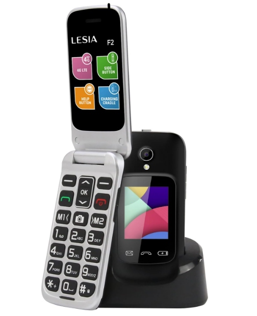 Telefon Dla Seniora Z Klapką Lesia F2 Lte 4G 1300MAH Polskie Menu Dual Sim