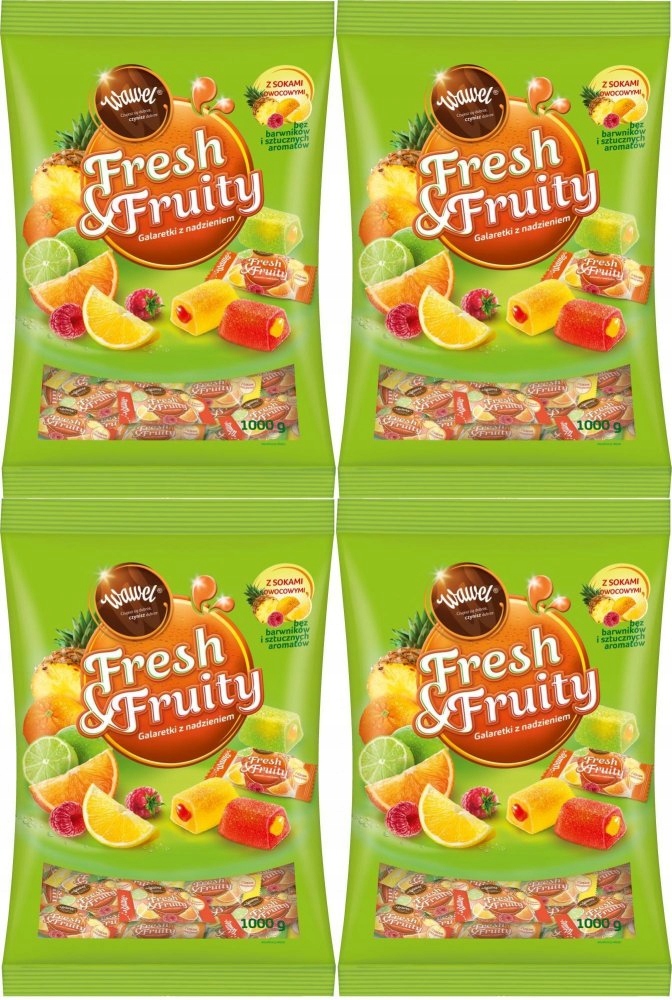 Galaretki Fresh Fruity z nadzieniem Wawel 1 kg x4