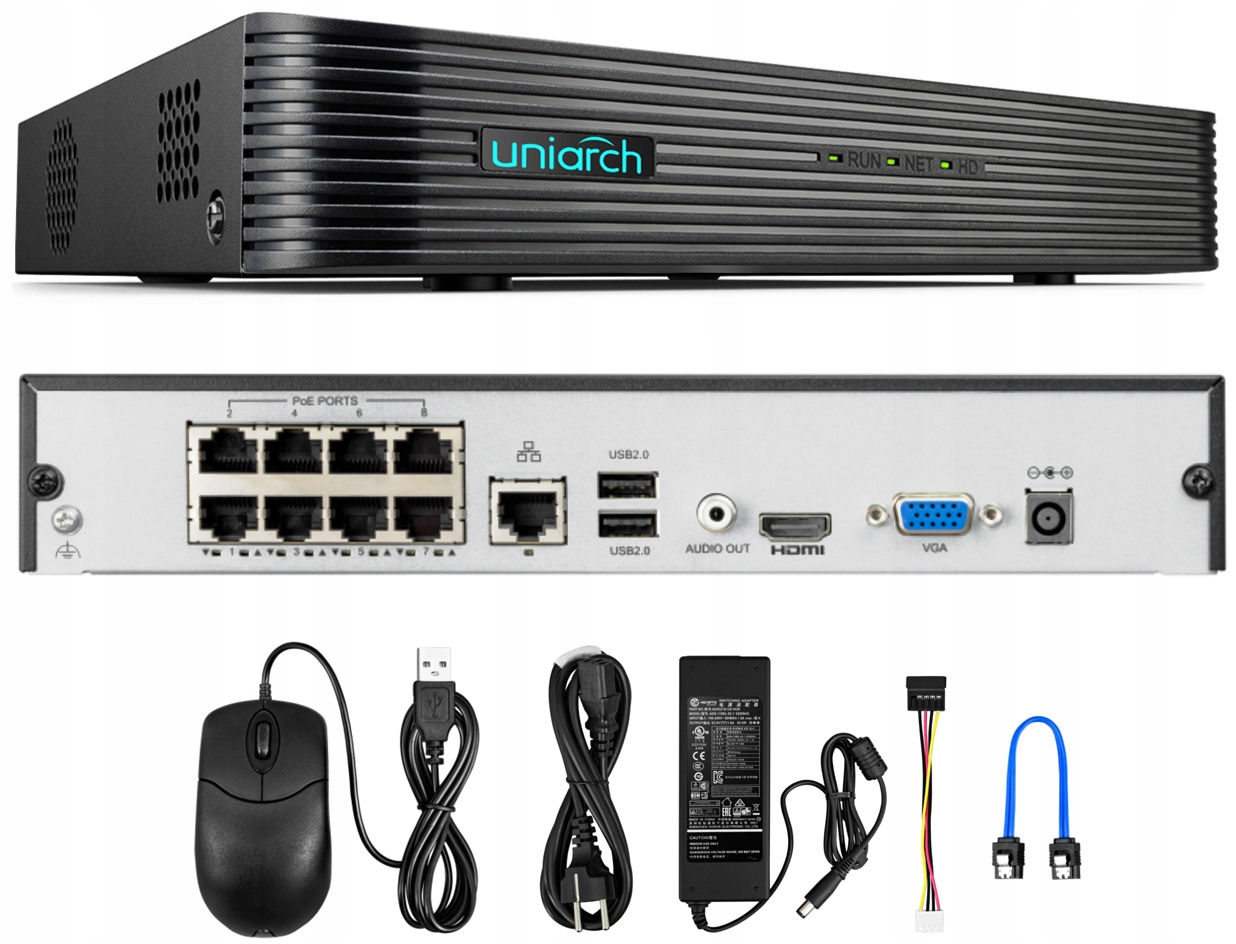 Zestaw Monitoringu 6 Kamer IP 4MPx PoE Zewnętrzny Marka Inna