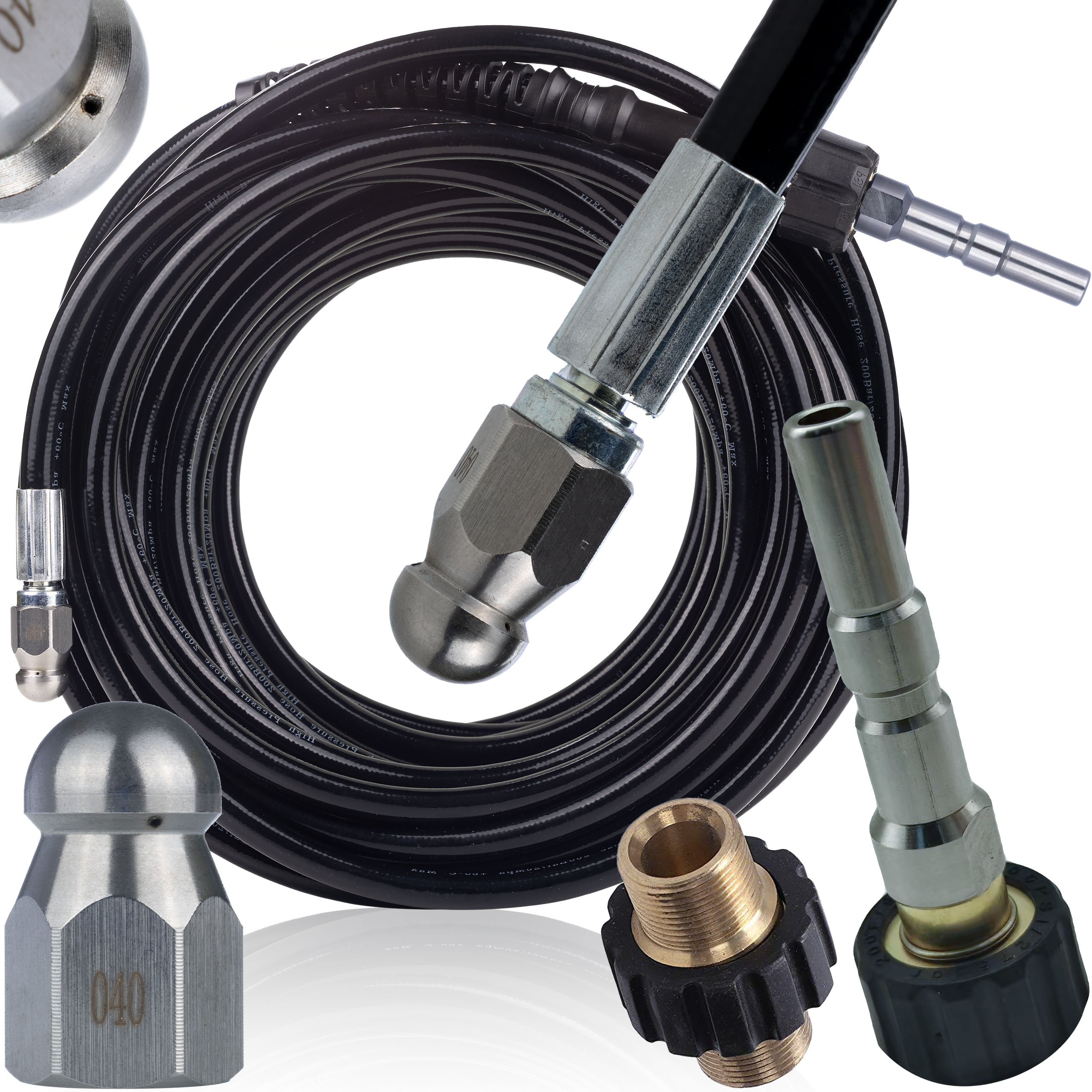 Hadice Na Čištění Kanalizace 20 M22 Nilfisk Kranzle D12 Sada Adaptérů