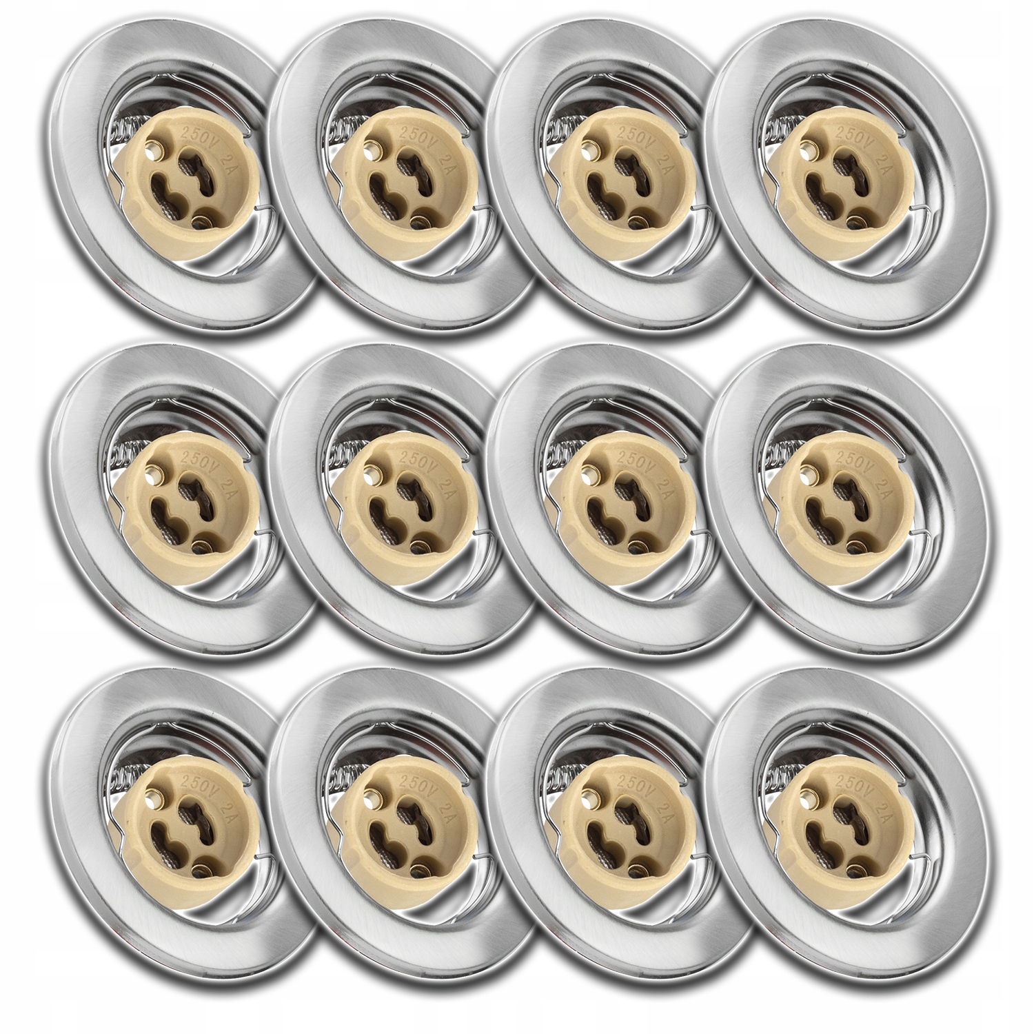 12x Kulaté Stropní Svítidlo S Očkem Pro Montáž Pod Omítku Zásuvka GU10