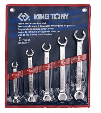 Otvorené Palcové Kľúče Pre Rúrky Brzdových Potrubí 5ks King Tony 1305SR