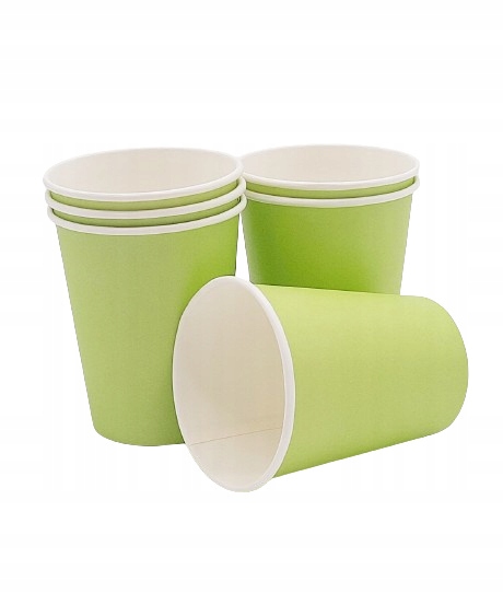 ZESTAW JASNOZIELONY TALERZYKI + KUBECZKI NACZYNIA JEDNORAZOWE Marka inna marka