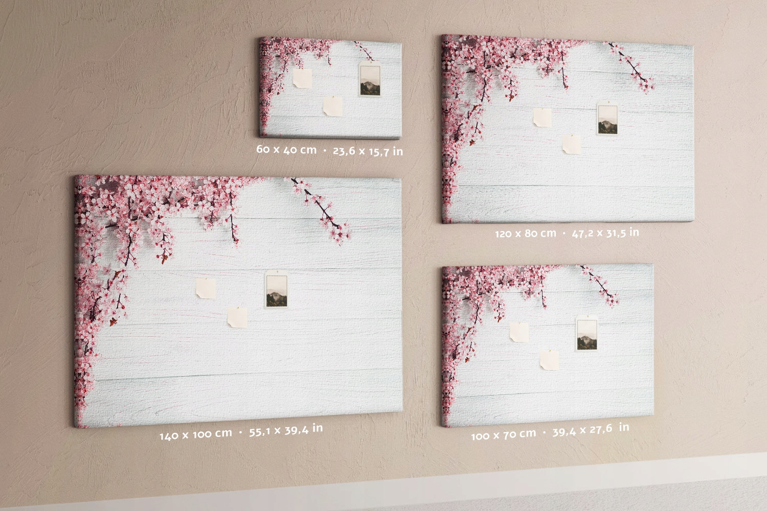 Tablica Korkowa Canvas Pinezki Wiosenne kwiaty Długość 100 cm