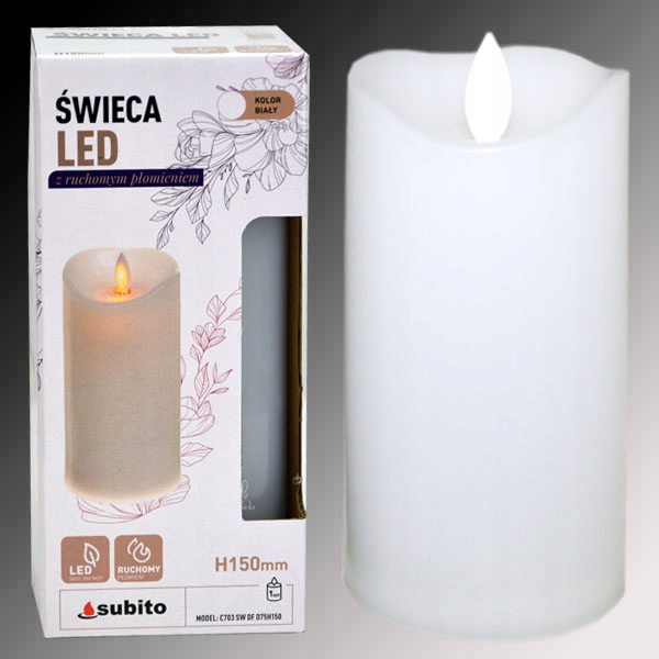 

Świeca Led Ruchomy Płomień Subito dom pomnik H150