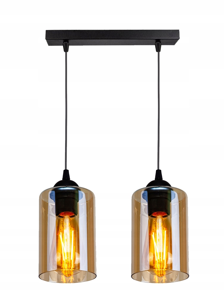 Závěsná lampa černohnědá 2XE27 Bistro Candelux