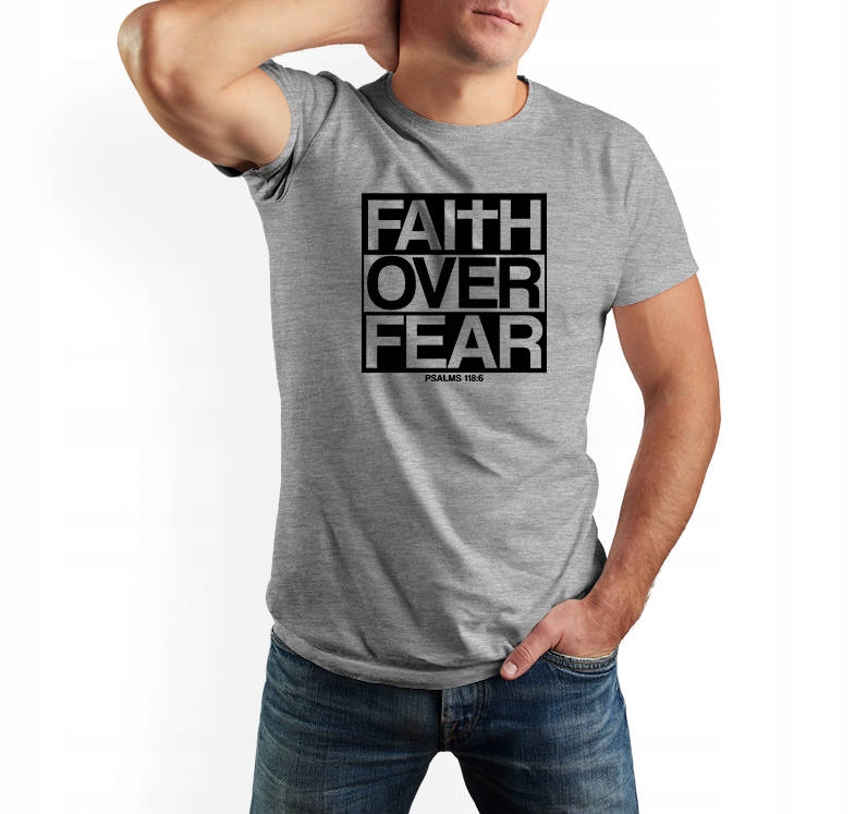 

Koszulka męska Faith Over Fear t-shirt wiara 2XL