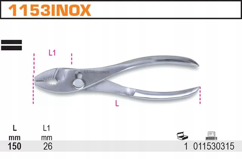 Szczypce uniwersalne dwupozycyjne wykonane ze stali nierdzewnej aisi 420 Marka Beta