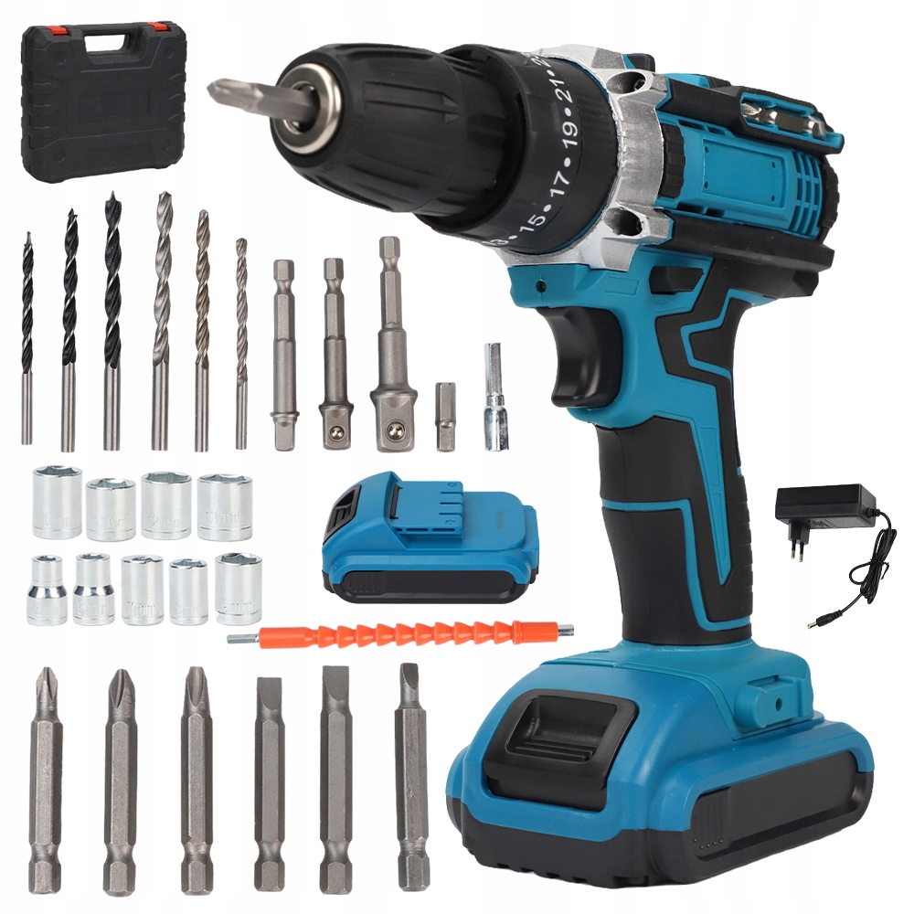 Bedee aku vrtačka 2XAKU 1,5AH Led Kufr 2 Rychlostní Stupně