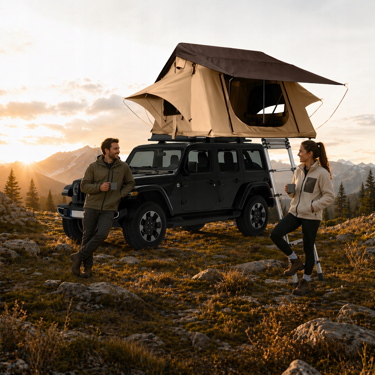 Velký Stan 140×240 cm do auta Easy Nature Black Bear A135 Dgh