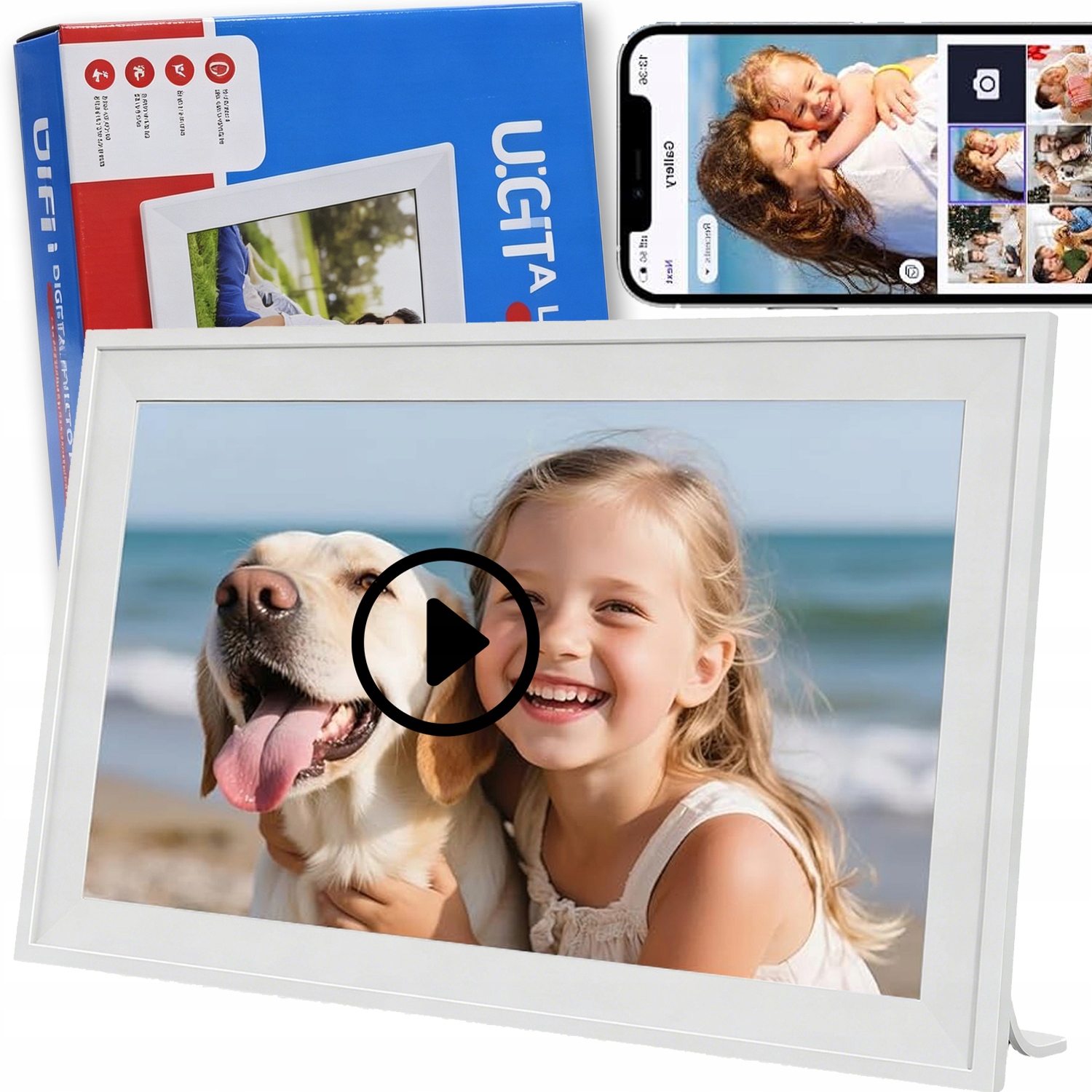 Rámeček Na Fotografie Frameo 15.6" Fotorámeček Vysoká Kvalita Hd Fotografické Videa