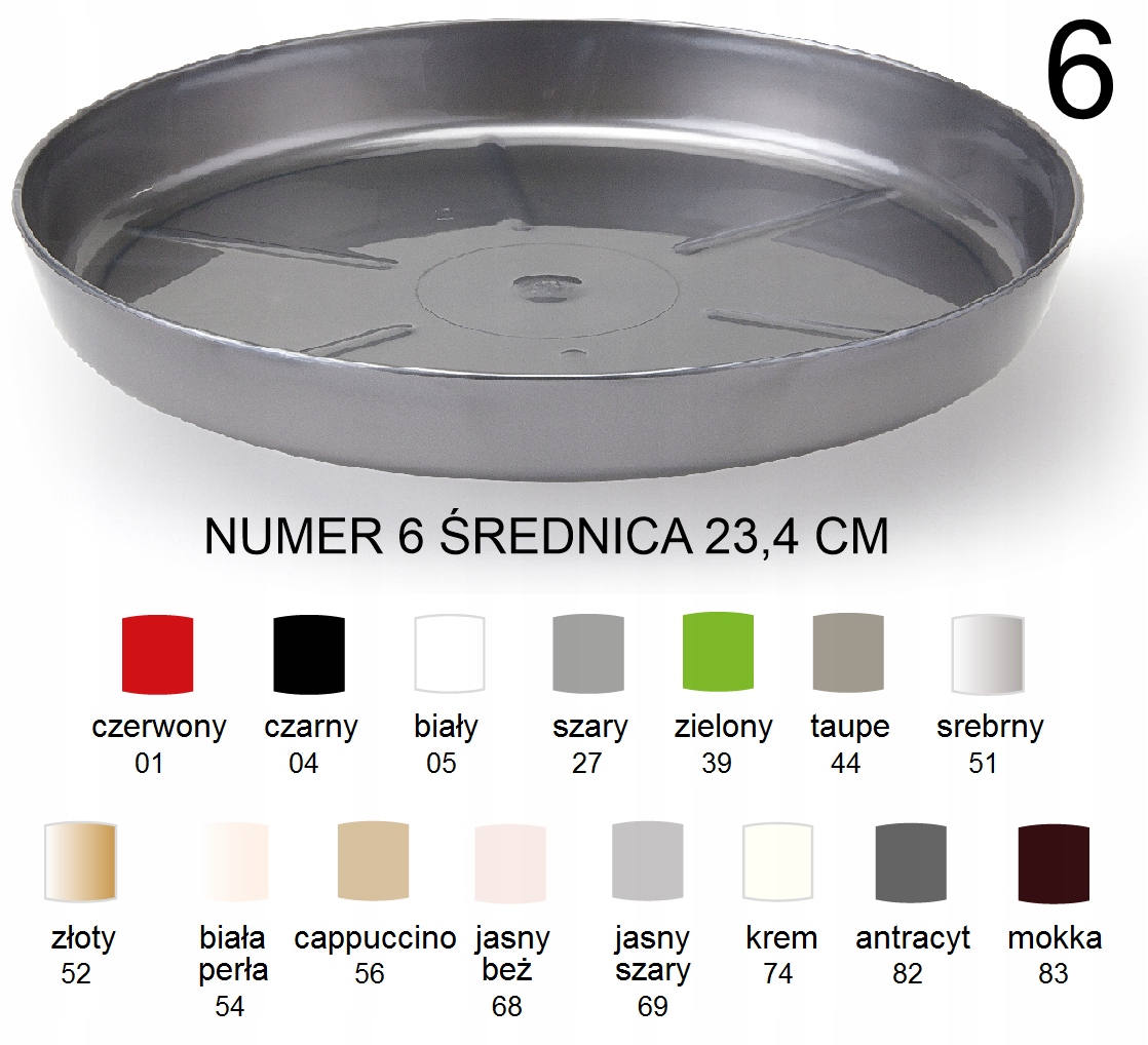

Podstawka 6- fi 23,4 cm dostępna w 16 kolorach