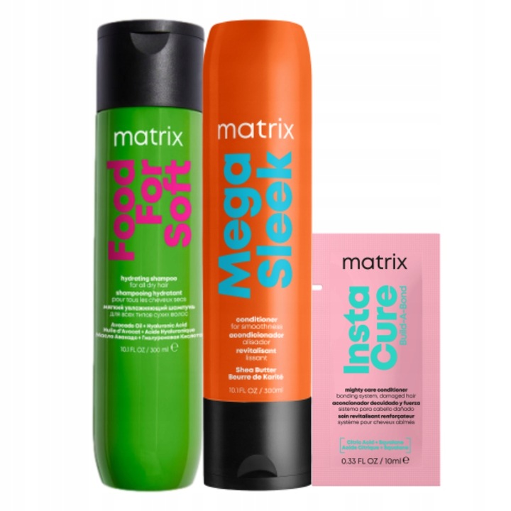Matrix zestaw Food For Soft szampon Sleek nawilżająca odżywka