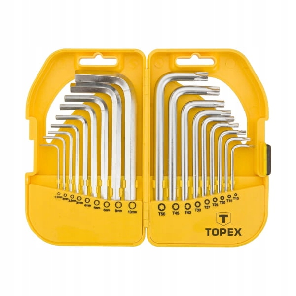 

Klucze Sześciokątne Imbusowe I Torx Topex 18 szt.