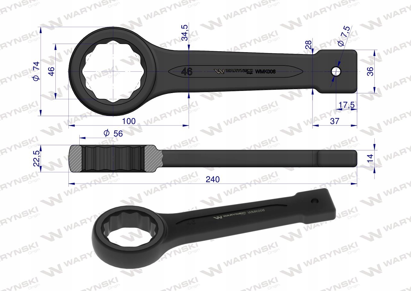 Варинский wmk006 ударный кольцевой ключ