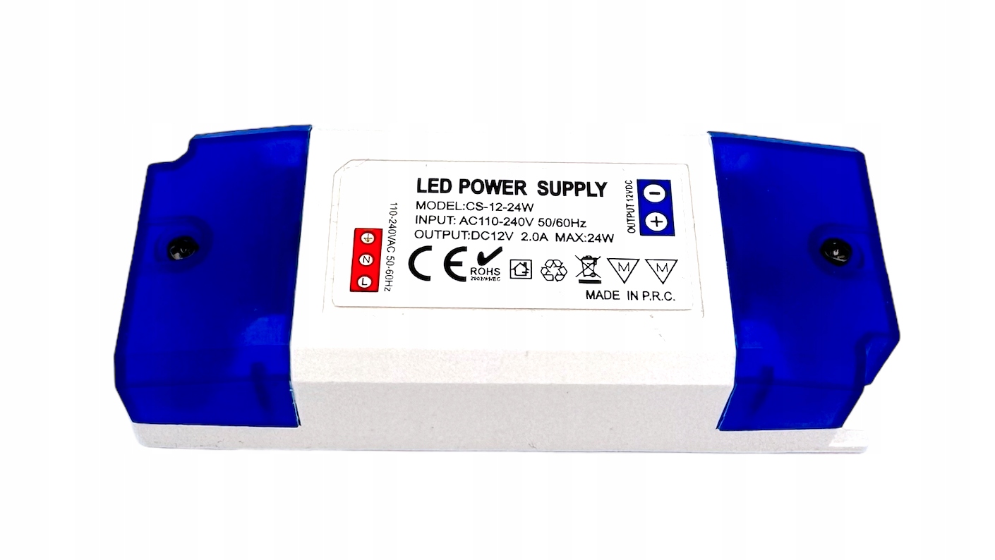 ZASILACZ 12V LED MEBLOWY 24W 2A Do Taśmy LED Transformator Kod producenta 12V- 24W-01