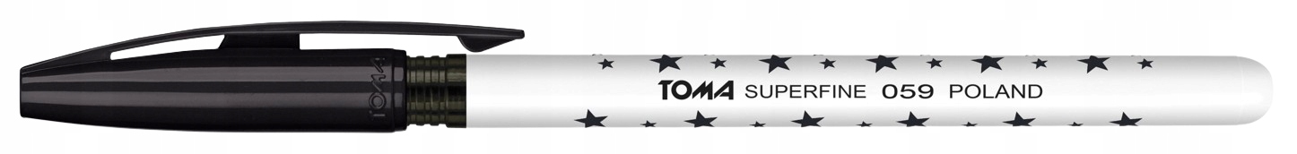 Długopis czarny w gwiazdki Super Fine TO-059 TOMA Stan opakowania oryginalne