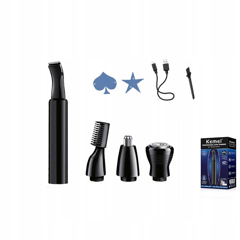 Kemei 4 IN 1 Facial Hair Remover Men Pubic Hair Removal Electric Razors