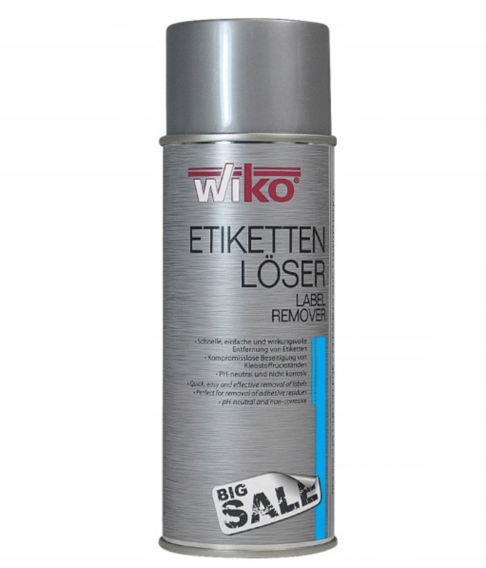 Zmywacz etykiet taśmy kleju naklejek Spray 400ml Wiko