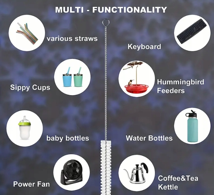 CZYŚCIK DO CZYSZCZENIA RUREK SŁOMEK METALOWYCH EKSPRESÓW SZCZOTECZKA 10 SZT Marka Inna