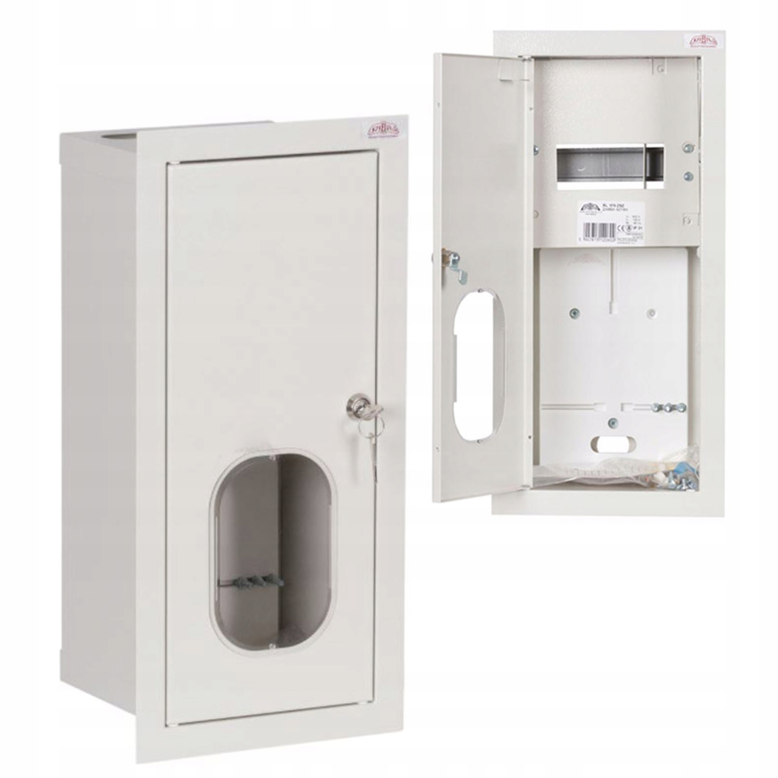 Rozvaděč pod omítku kovový box úzký pult 1x6M IP31