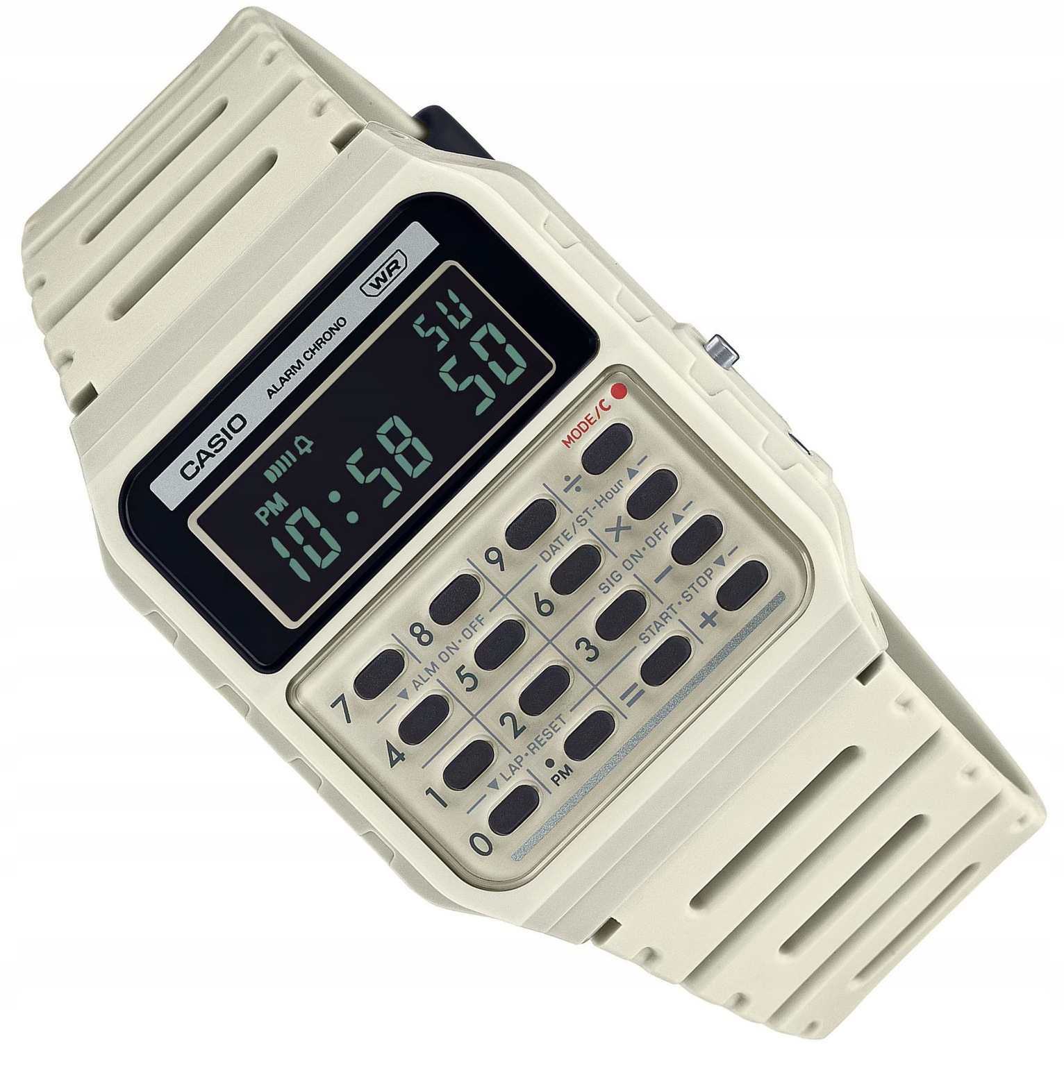 Béžové Ikonické Hodinky Casio S Kalkulačkou CA-53WB -8BEF Unisex