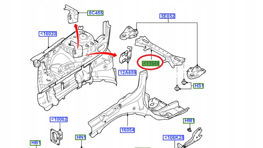 BELKA WSPORNIK ROZPÓRKA PRZÓD MONDEO S-MAX GALAXY- 1480853 _ 7G9N-R10684-AD Wersja Europejska