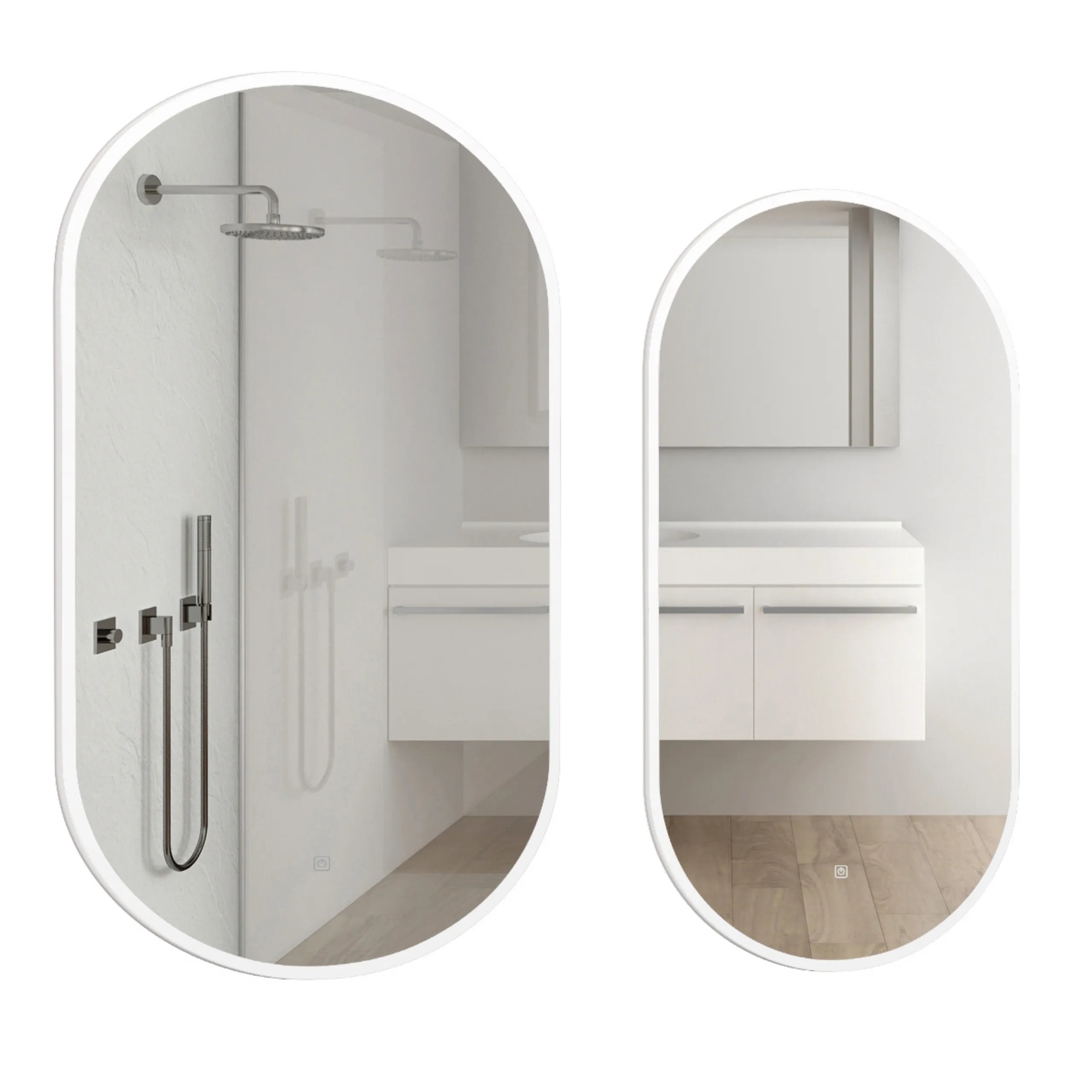 Balneo Zrcadlo S Led Podsvícením 50x100 cm Do Koupelny S Funkcí Proti Zamlžování Oválné Elisa