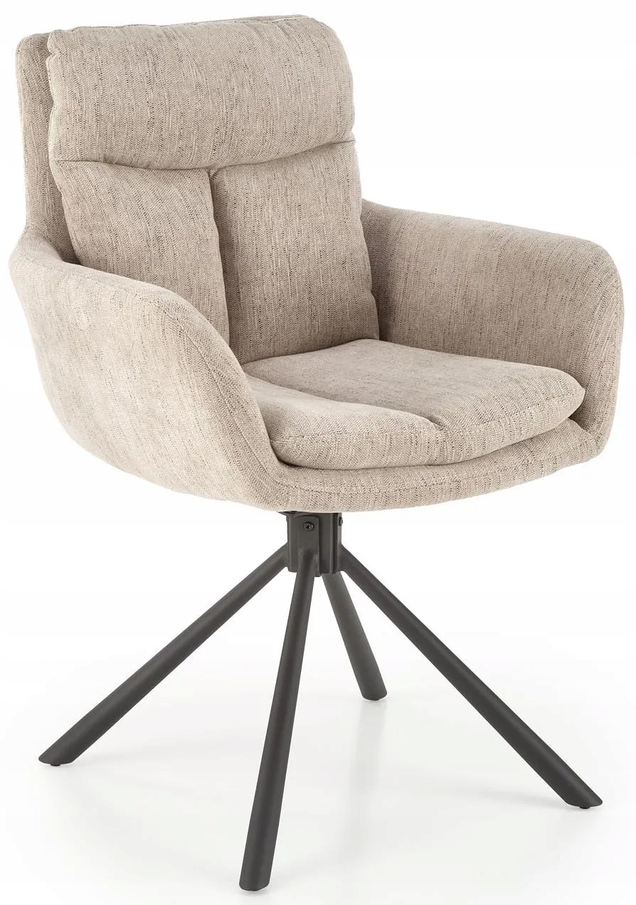 Krzesło obrotowe K495 beżowe tkanina stal Halmar