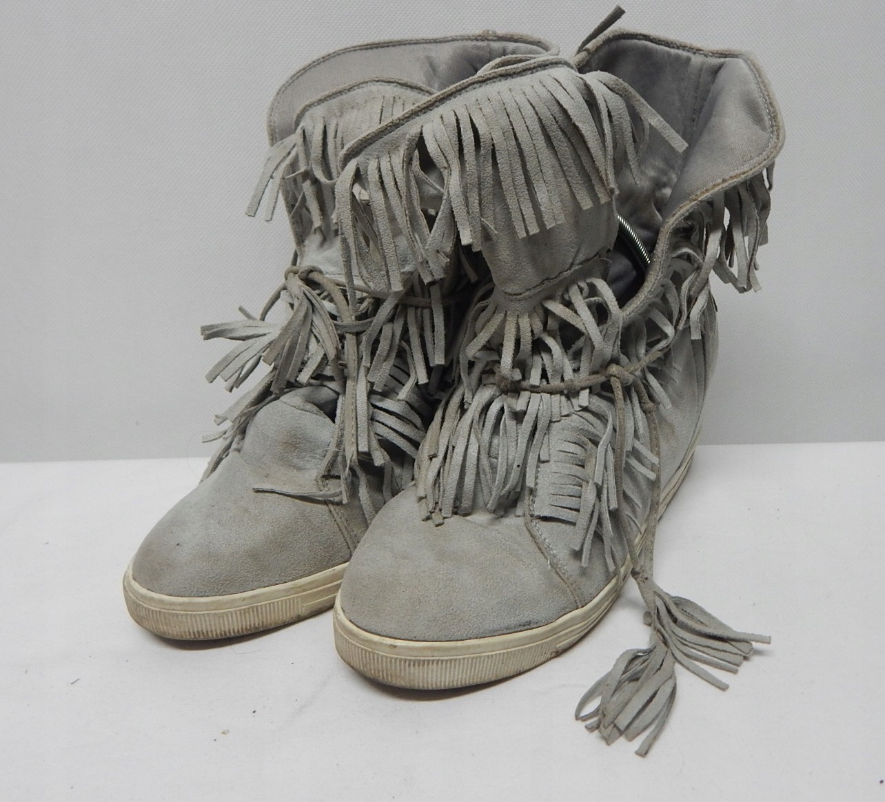 SNEAKERSY DAMSKIE SZARE FRĘDZLE OBCAS 7/40