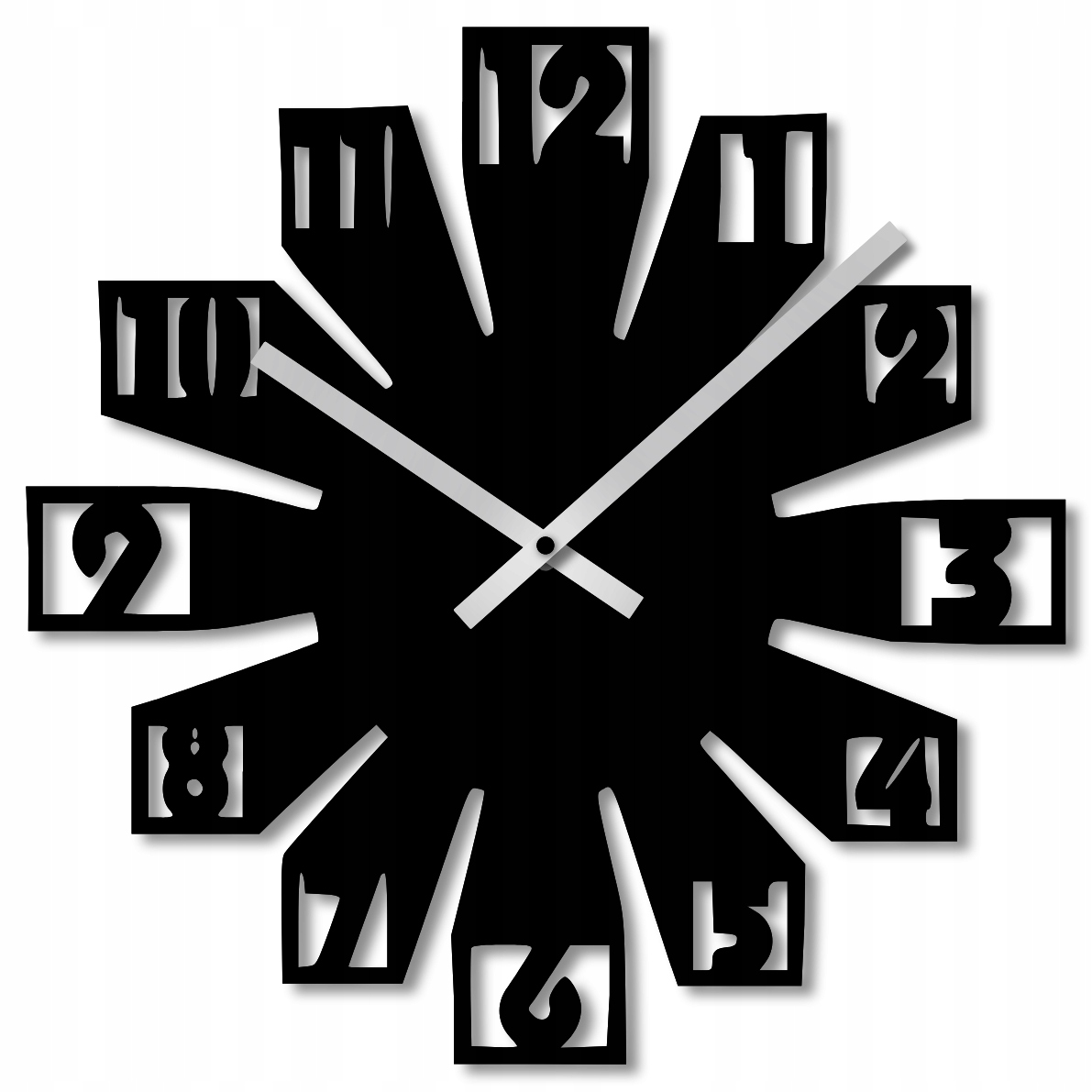 Nástěnné Hodiny 60 cm Dřevěné Nástěnné Hodiny Velké Černé Moderní Hodiny