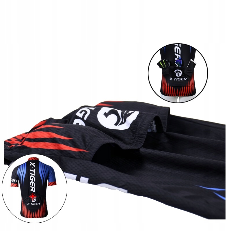 KOSZULKA ROWEROWA MĘSKA X-TIGER Z KIESZENIAMI LATO Rozmiar 4XL
